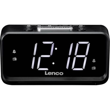 Lenco Radio de table FM, AM FM, USB fonction réveil noir (1/4)