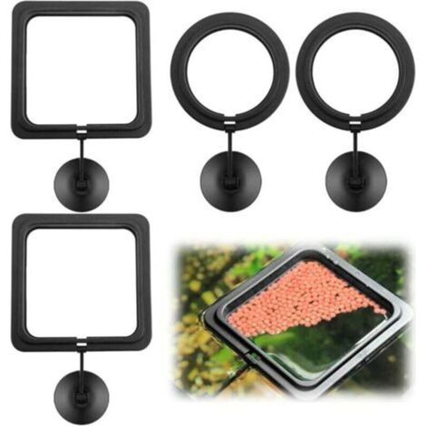 Ensemble d'alimentation pour aquarium 4 pièces : anneau d'alimentation, anneau d'alimentation carré pour poissons (1/4)