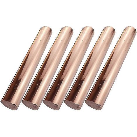 5 tiges de cuivre - Tiges rondes en métal pur 8 x 100 mm compatibles - Étude comparative des propriétés des matériaux (1/5)