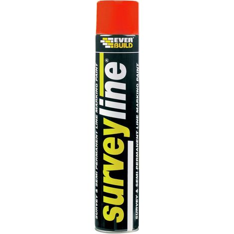 Everbuild Red Survey Line Marker Spray - Semi-Permanent Road Paint, 700ml