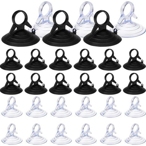60 Pièces Ventouse pare Soleil, 45mm Ventouse Sans Crochets Ventouse, PVC Ventouses Mini Ventouse Transparente et Noire Ventouse, Ventouse pour Vitre-LIAIKI (1/5)