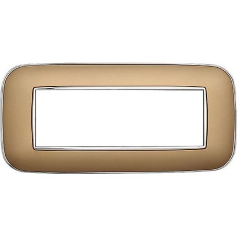 Plaque compatibles Bticino Axolute 6 modules plastique couleur or Orbis série Moon Ettroit AN91611