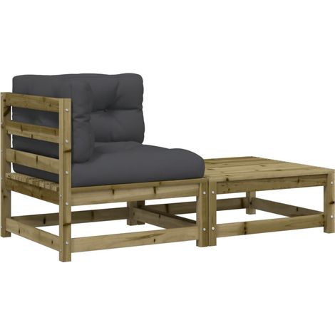 Canapé d'angle de jardin,Canapé d'extérieur,Sofa de jardin avec coussins et repose-pieds CFW932699 (1/5)