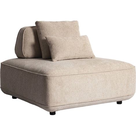 Fauteuil chauffeuse beige au dossier mobile - beige naturel (1/5)