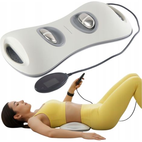 Masajeador de columna EMS con calor, estiramiento, alivio del dolor de espalda y ci谩tica, inal谩mbrico FIT4MED