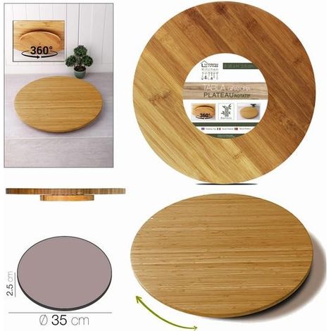 DK HOME TABLA BAMBU GIRATORIA Diam 35 x 2.5 cm