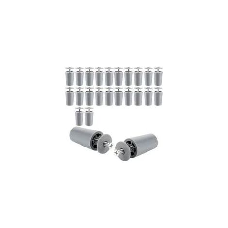 Lot de 24 butoirs de volet roulant gris - 40 mm de long - 40 mm de long - Butée de volet roulant avec poids - Butée pour volet roulant - Pièces de rechange pour volet roulant - Vis et disque (1/5)