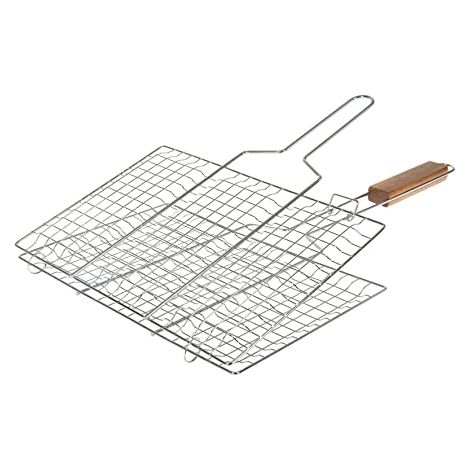 I LOVE BBQ - GRILLES DE CUISSON BARBECUE ET FUMOIR - GRILLE DE BARBECUE DOUBLE, GRILLE BARBECUE RECTANGULAIRE, GRILLE BBQ 34X22