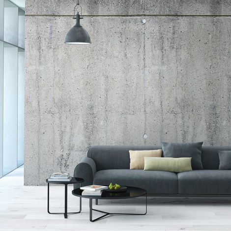 Fotomural Profhome 392551 papel pintado vinílico estampado en caliente tejido non tejido liso de aspecto concreto mate gris verde 1,59 m x 2,8 m