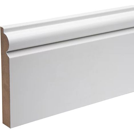 18mm x 144mm MDF White Primed Torus Skirting Board 4200mm