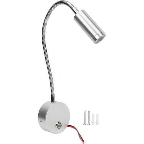 Lampe de lecture LED DC12-24V tactile avec port de chargement USB, lampe de chevet pour camping-car, camion ou caravane, couleur argent. (1/5)