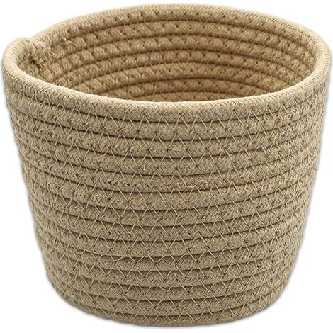 Panier Rangement en Corde de Coton, Kaki (1/5)