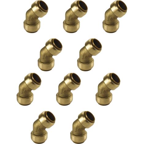Kupfer Steckfitting Tectite Winkel 45° 15 mm innen/innen lösbar DVGW 10 Stück