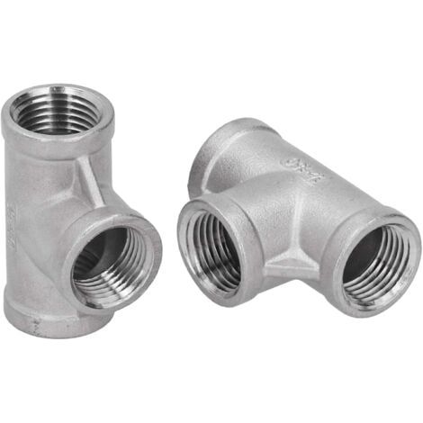 conectores en T de acero inoxidable NPT de 1/2"-150T, tipo T, para plomería, roscado, de hierro fundido. (1/4)
