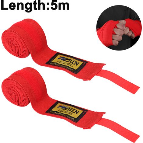 Bandage Pour Boxe - Semi Élastique Avec Anneau Pour Pouce - 3 m ou 5 m - Pour Boxe MMA Muay Thai - Par 2 (1/5)