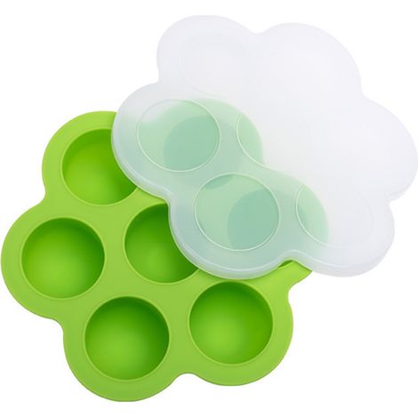 Moule à Glace 7 Cavités en Silicone avec Couvercle, Résistant à la Chaleur pour Alimentation Bébé et Maison Écologique (1/2)