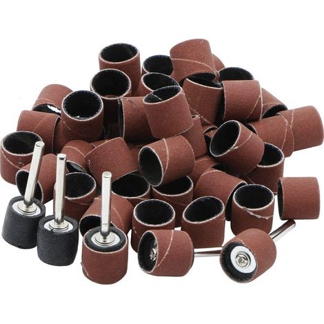 Lot de 50 bandes abrasives grain 400 1/2" avec 5 mandrins à tambour de sable pour perceuse à ongles (1/4)