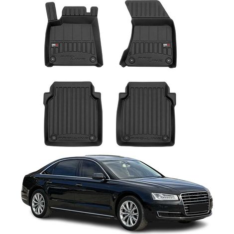 OMAC Tapis de Sol Caoutchouc Compatible avec Audi A8 D4 Long version 2009-2017 Noir Premium (1/5)