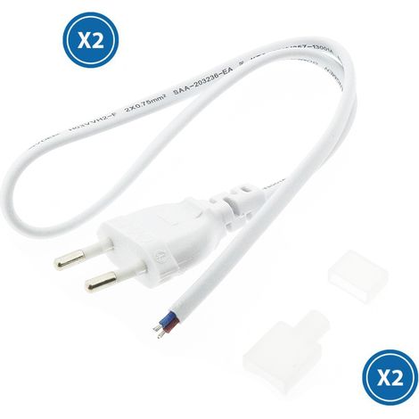 Cable Adaptador Para Tira Led 220V AC 500mm  Transparente   IluminaShop