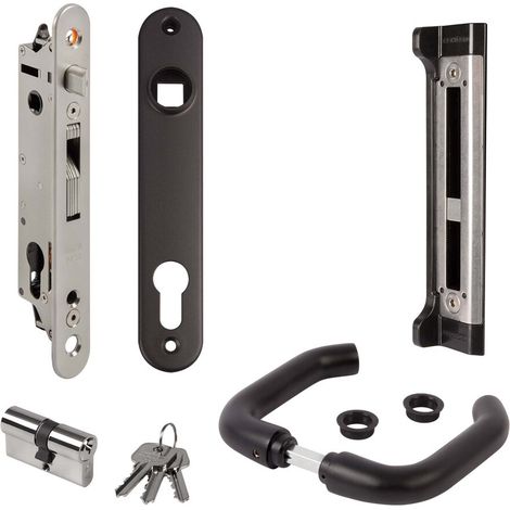 KIT AVEC SERRURE À ENCASTRER ET ACCESSOIRES POUR PORTES EN MÉTAL, PVC OU ALUMINIUM - FORTYSET-40I-BA