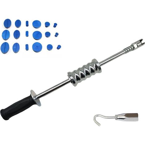 Kit de réparation de bosses avec marteau coulissant et extracteur de crochet, extracteur de languette, outil de débosselage de carrosserie de voiture (1/4)