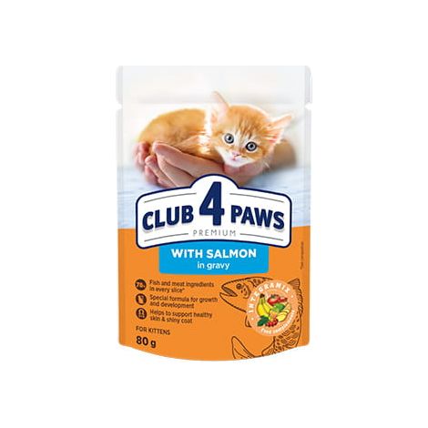CLUB 4 PATTES PREMIUM CHATON au saumon en sauce - sachet de 80 g