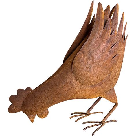 Poule décorative fer 38x18x39cm