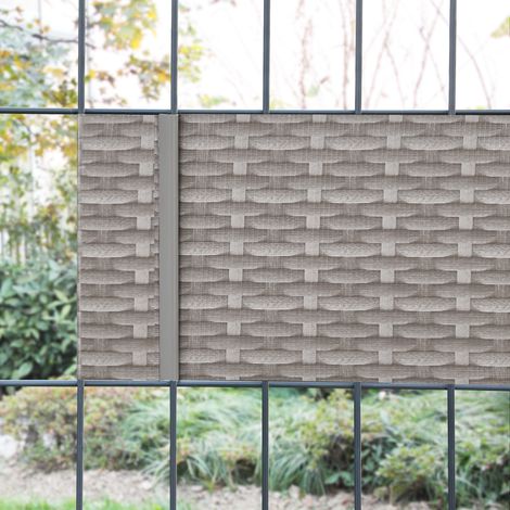 Striscia Frangivista in PVC 'Jesteburg' per Coprire Recinzione di Rete (35m x 19cm) - Effetto Rattan, Grigio [en.casa] (1/5)