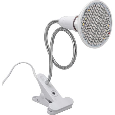 Lampe de Croissance LED Plante 8W Spectre Complet Pince Bureau Orientable Col de Cygne Socket E27 Lampe Culture 110‑220V pour Intérieur Prise EU (1/5)