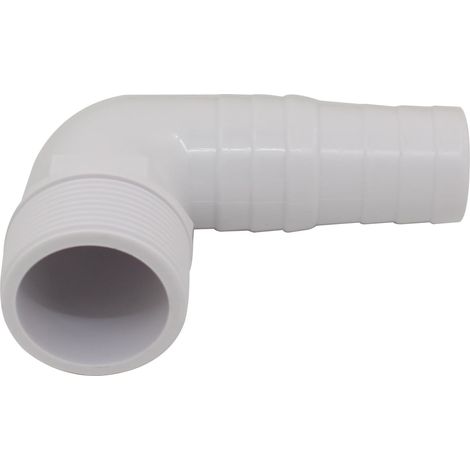Raccord cannelé tuyau arrosage coudé à 90 degrés ABS 32 38 mm pour piscine jardin connecteur de tuyau souple flexible L plastique tuyaux universel plomberie cuivre adaptateur pompe eau robinet 2pc (1/3)