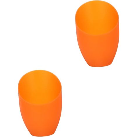 Abat-jour - Lot de 2 - Plastique - Design Incliné - Pour Lampe Chevet Bureau - Orange - 13x11x9 cm (1/5)