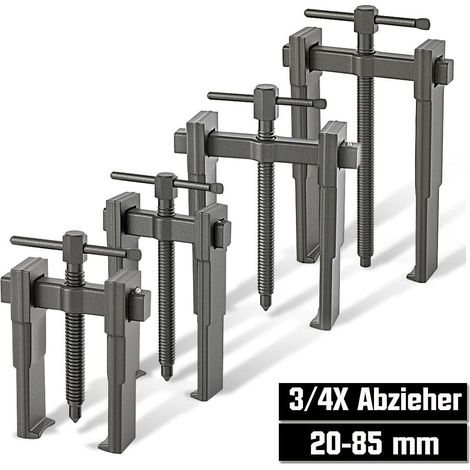 4tlg Lagerabzieher 20-85mm, Zweibacken Zahnradlager Abzieher, Spezielle Dünne Klauen Abzieher Werkzeug 3+4+6 inch, Kugellagerabziehe Polradabzieher Kugellager Auszieher Abzieher 1-4.5 Tons (1/5)