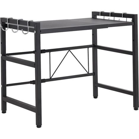 Rejilla Para Microondas MINKUROW, Rejilla De Cocina Doméstica De Doble Capa, Ajustable En Altura Y Longitud Y Con 6 Ganchos Móviles (1/5)