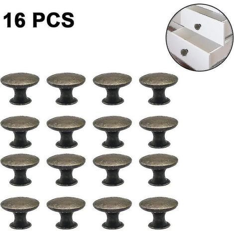 Boutons de tiroir, poignées de tiroir, bouton vintage pour meuble, lot de 16, bronze vert (1/5)