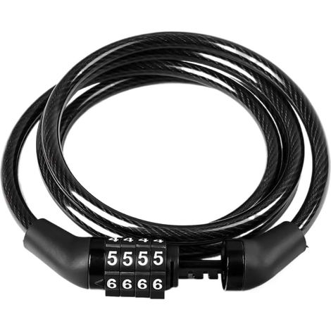Antivol de vélo, adapté à tous types de vélos, cadenas à combinaison à quatre chiffres, accessoire de sécurité en acier antivol, équipement antivol pour vélo.
