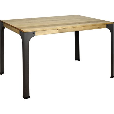 Mesa salon comedor 168x88x75cm en madera maciza de pino acabado vintage estilo industrial
