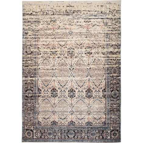 Tapis Vintage Motif Oriental "Galaxy IV" Beige & Bleu 170 x 240 cm (1/5)