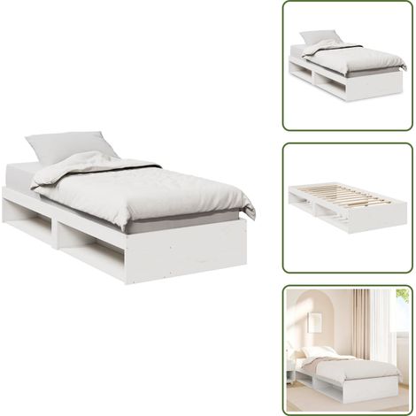 vidaXL Lit de jour sans matelas blanc 100x200 cm bois de pin massif (1/5)