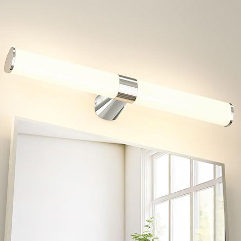 15W 1500Lm LED Wall Light for Above Bathroom Mirror, 60CM, Non-Dimmable, Selectable Warm, Neutral, and Cool White Lighting, IP44 Waterproof, Silver Chrome Lamp (1/5)