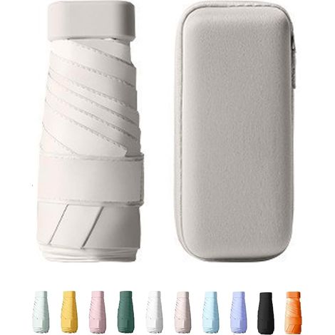 Mini parapluie pliant, compact et léger, 6 nervures, étui capsule, pour homme et femme. (1/5)