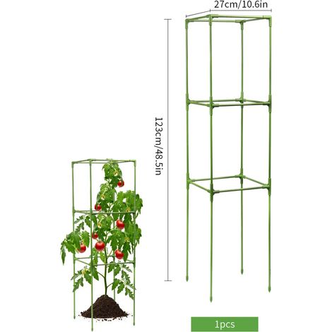 Support carré en fibre de verre (27 x 123) pour plantes grimpantes, concombres et tomates - Accessoire de jardinage (1/4)