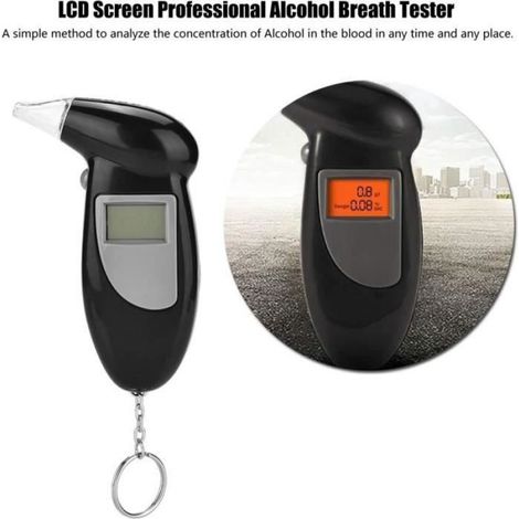 Analyseur d'alcoolémie Alcootest Portable avec Écran LCD Haute Sensibilité Digital Breath Testeur d'alcool Éthylotest Électron[42] (1/4)
