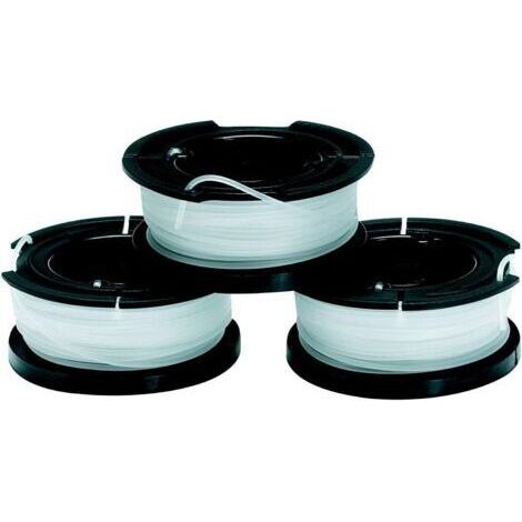 Lot de 3 Bobines de Rechange pour Coupe-Bordures, Bobine A Déroulement Automatique, 3 x 10 m de Fil en Nylon Transparent et Résistant, Fil de 1,5 mm, A6485-XJ-Ensoleillé (1/4)