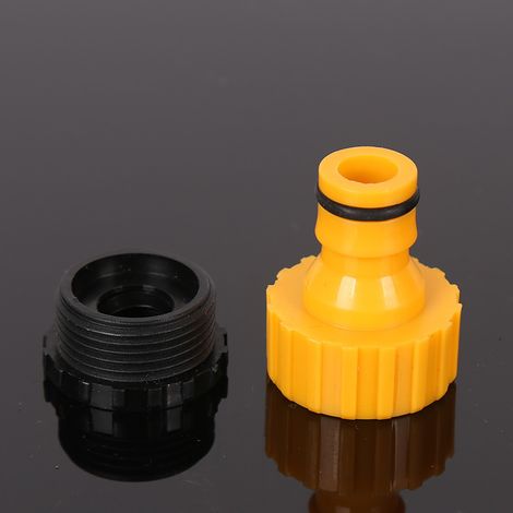 Plastique 3/4 '' Et 1/2 BSP 2in1 Nez De Robinet d'Arrosage À Visser Débit Connector Threaded Adapter (1/4)