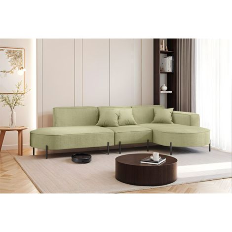 Ecksofa Designersofa VALENCIA in Stoff Scala Kiwi Ottomane Rechts (1/2)