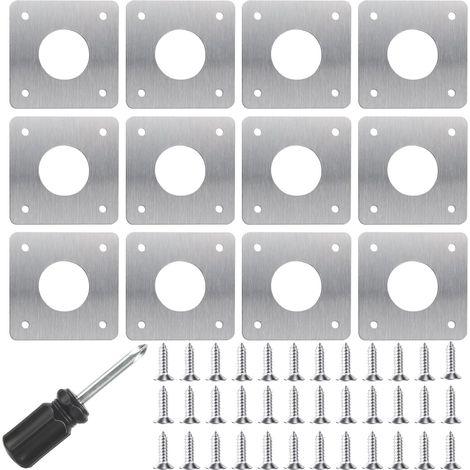Lot de 12 plaques de protection pour nichoirs à oiseaux de 28 mm, nichoirs en métal pour petits oiseaux, nichoirs à oiseaux, nichoirs, rouge-gorge, moineau, hibou, perruche, plaque en acier inoxydable (1/5)