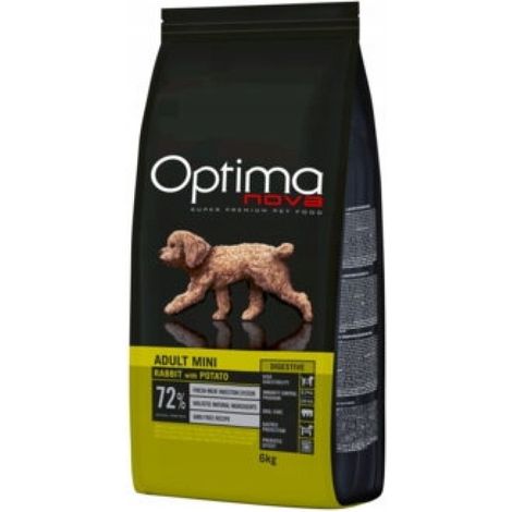 Croquettes pour chien Optimanova Adult Mini Digestive Lapin et Pomme de terre 6 kg (1/2)