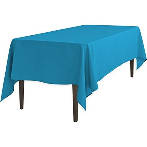 Nappe rectangulaire en polyester turquoise 60x126 pouces, tissu résistant, idéale pour table de banquet, mariage, fête, usage intérieur/extérieur, lavable, élégante et pratique. (1/3)