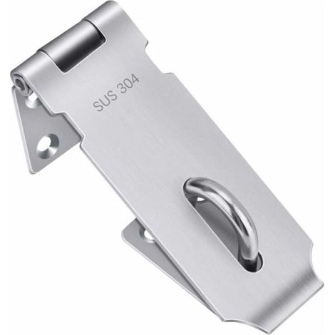 Etichetta di sicurezza per serratura in acciaio inossidabile ispessito, chiavistello di sicurezza, fibbia per porta ispessita, accessori antifurto per porte e finestre, fibbia per scatola, 4 pollici (1/4)