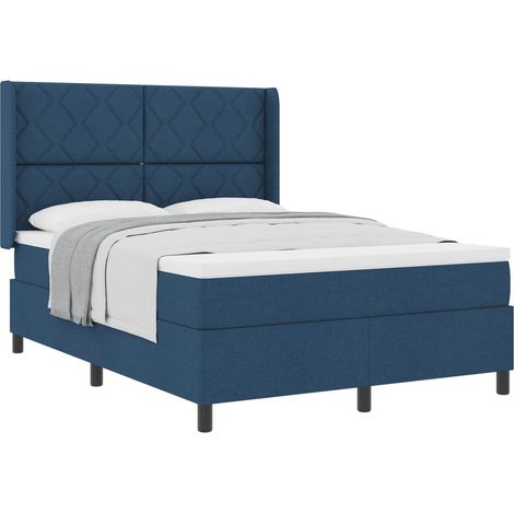 Maison Exclusive - Letto a molle con cuscino con testiera Blu 190 x 140 cm Tessuto (1/5)